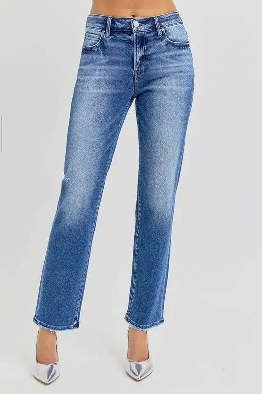 RISEN Mid Rise Ankle Tapered Jeans for Women Casual Style - Love Salve